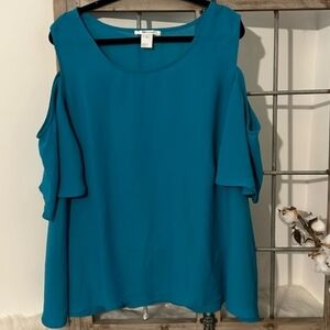 Cold Shoulder Teal Women's Top